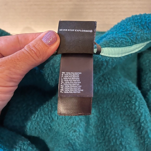 THE NORTH FACE 1/2  ZIP PULLOVER teal size Small EUC hoodie fall jacket coat - Picture 6 of 6